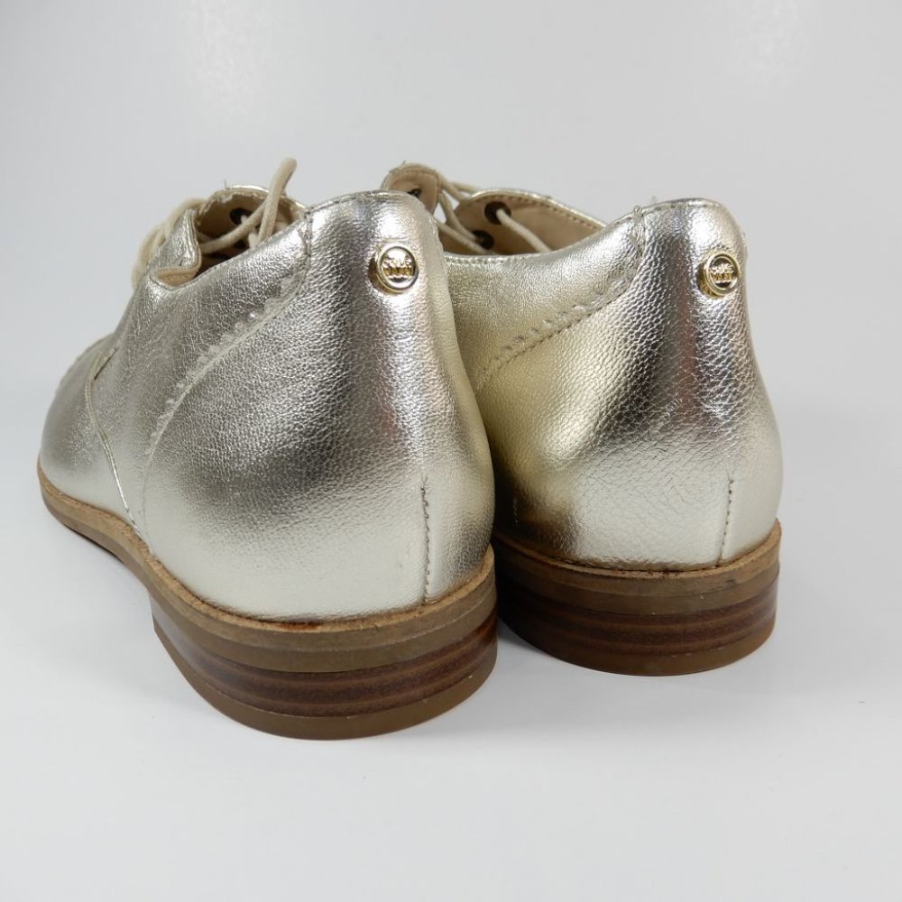 COLE HAAN The Go-to Arden Oxford Shoes Size 6.5 Soft Gold Metallic Leather NEW - Picture 7 of 12